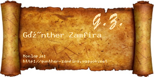 Günther Zamfira névjegykártya